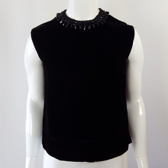 Vintage 60's Baar & Beards Black Velvet Beaded Tank - Picture 1 of 13
